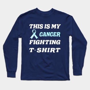 prostate Cancer light blue Ribbon Fighting Long Sleeve T-Shirt